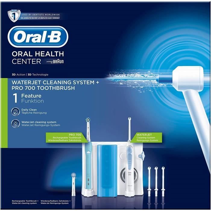 Hydropulseurs et irrigateurs Oral-B PRO 700 Combiné Dentaire + Water Jet : Brosse à Dents Rechargeable et Hydropulseur 45668