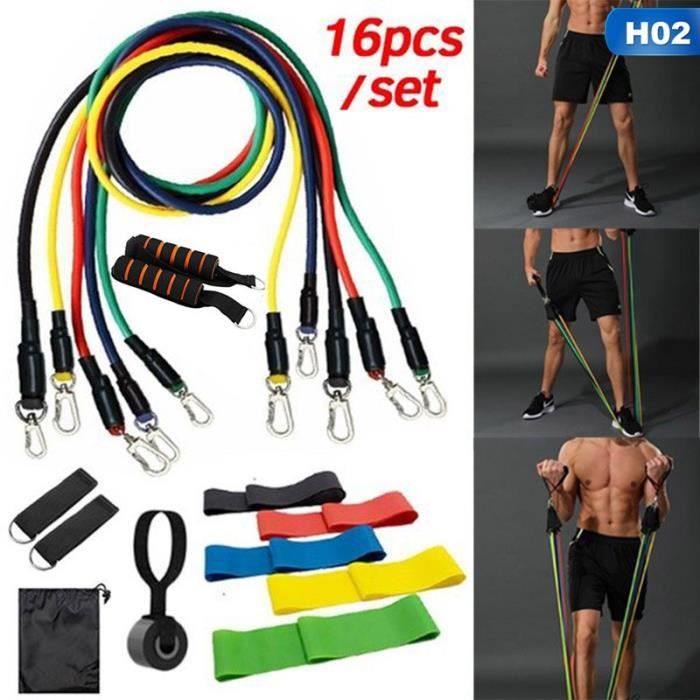 14-16 pièces bandes de résistance ensemble extenseur Yoga exercice Fitness Tubes en caoutchouc - Modèle: 02 - HSJSTLDC01533