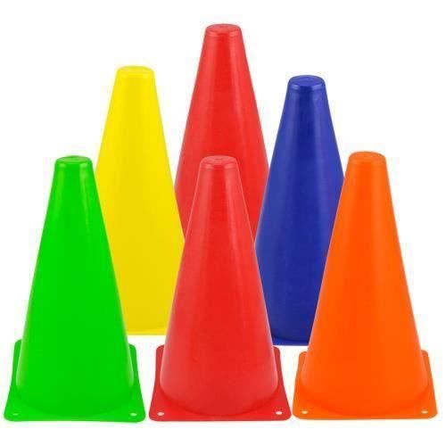 6pcs en plastique colore Slalom Pile Roller Skating Mini cones Traffic Signs marques