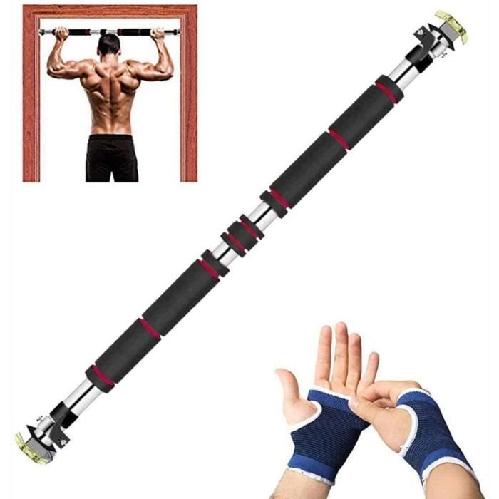 Barre de remorquage Apoliena Barre de Traction Mural Porte 100-150CM, Tractions Fitness Pull up Bar-avec Rembourrage Main274