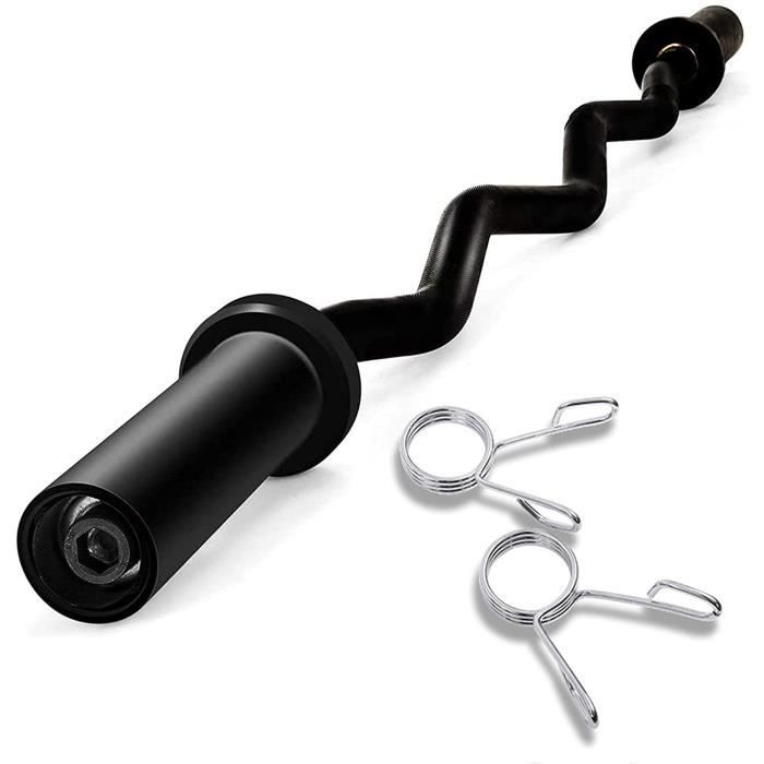 BANC DE MUSCULATION Barre Curl,120cm Barbell EZ Bar,Ø50mm Chromée et avec Moletée Barre de Musculation Fo546