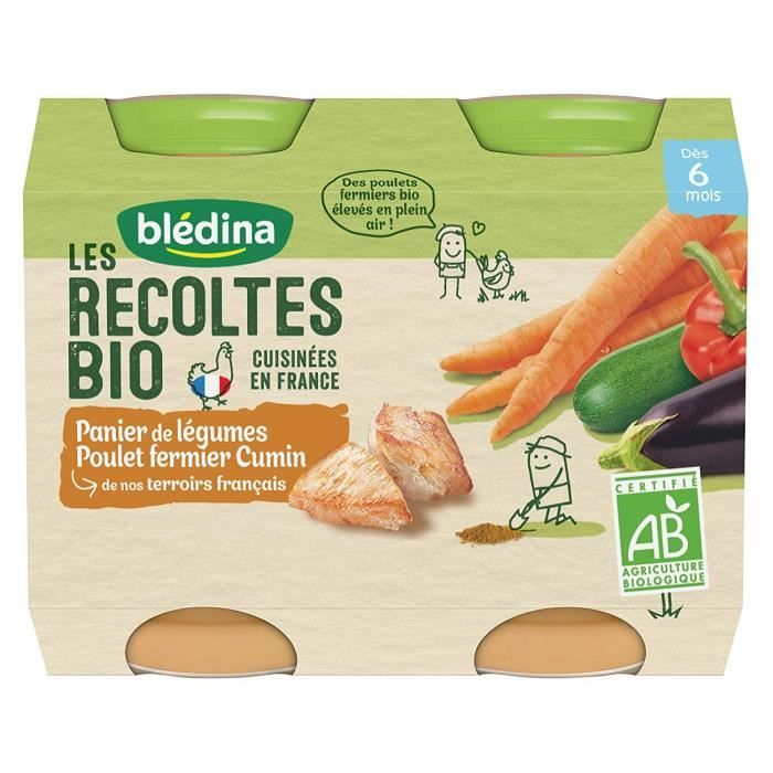 BLEDINA - Les récoltes BIO légumes poulet cumin 2x200g
