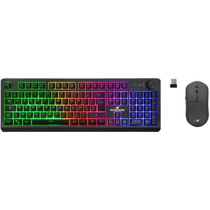 Pack Clavier Souris sans fil Rechargeable BLUESTORK - RGB