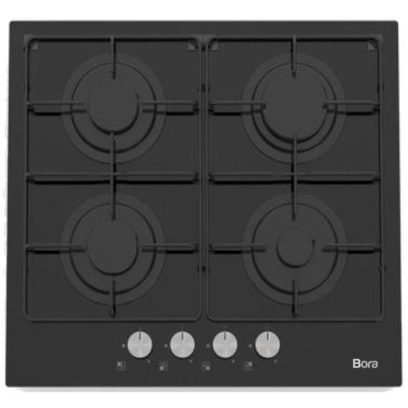 BORA BOTGVE64 - Table de cuisson gaz - 4 zones - L59xP52cm - Revêtement Verre - Noir