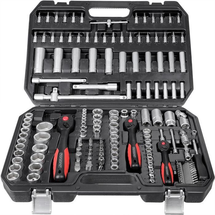 Monzana - Malette à outils • 222 pièces - Acier au chrome vanadium • kit outils, coffret de réparation - Ensemble, bricolage
