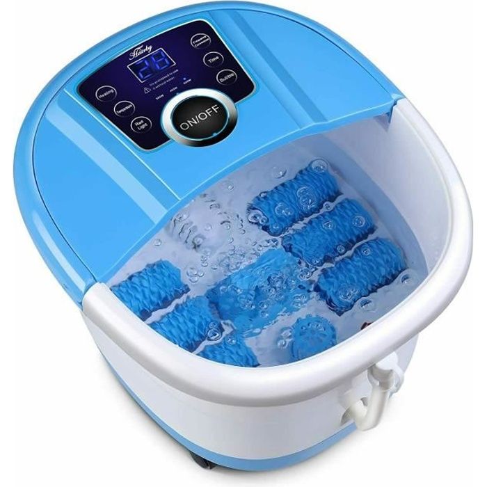 Hairby Bain de Pieds, Bain Pieds avec Rouleaux de Massage, Bulles d'Oxygène et Fonction Infrarouge, Bassin de Pieds
