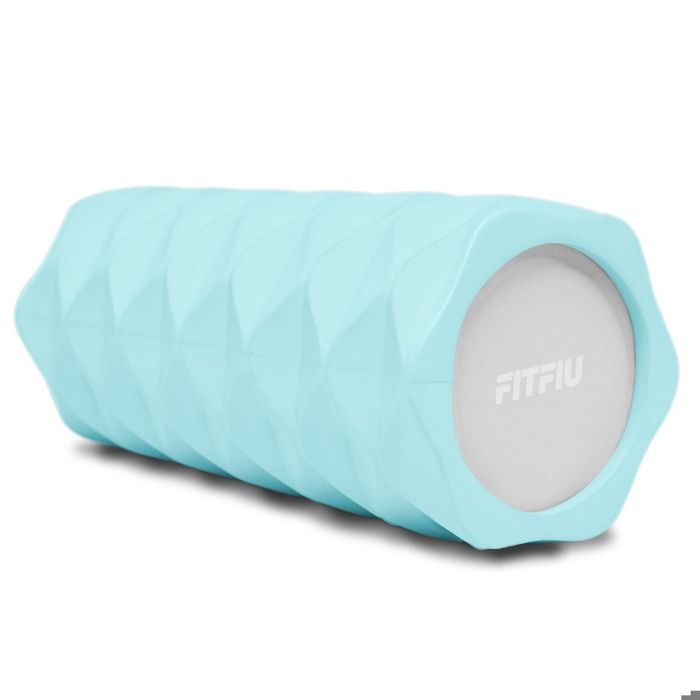Rouleau en mousse ROLLER-PAT BLEU, pour pilates, diamètre 14cm avec relief, relaxation musculaire - FITFIU Fitness