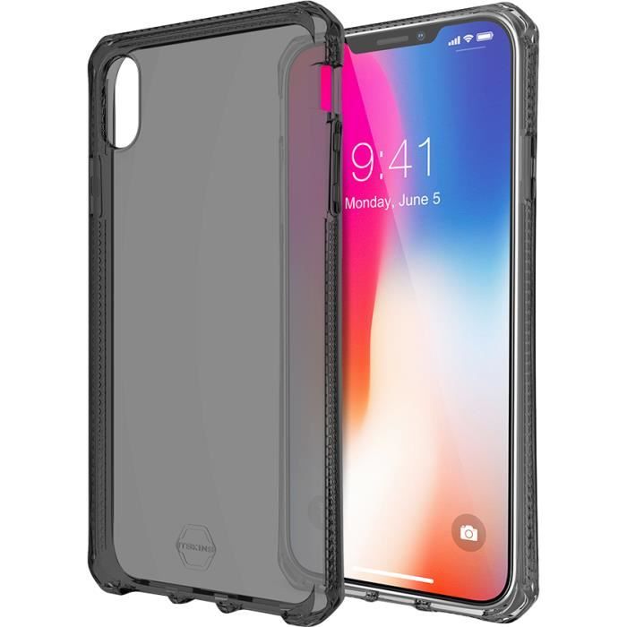 Coque semi-rigide Itskins Spectrum noire translucide pour iPhone XS Max