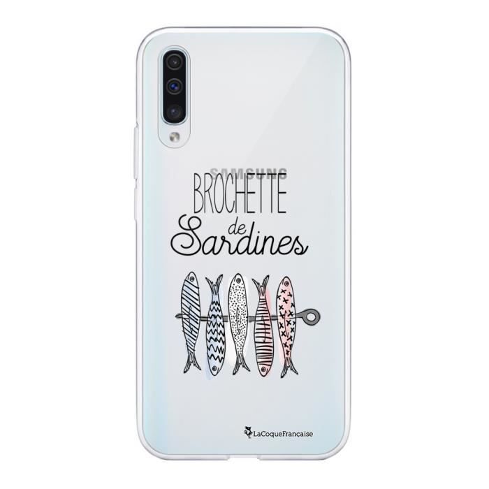 Coque Samsung Galaxy A50 360 intégrale transparente Brochette de sardines Ecriture Tendance Design La Coque Francaise.