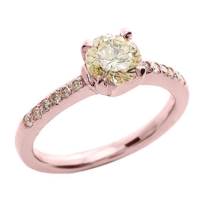 Bague Femme 14 ct Or rose 585/1000 1.0 ct Diamant Solitaire