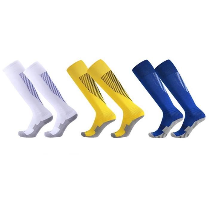 3 Paires Chaussettes de Football Enfant Chaussettes de Sport Protection Respirantes Antidérapant