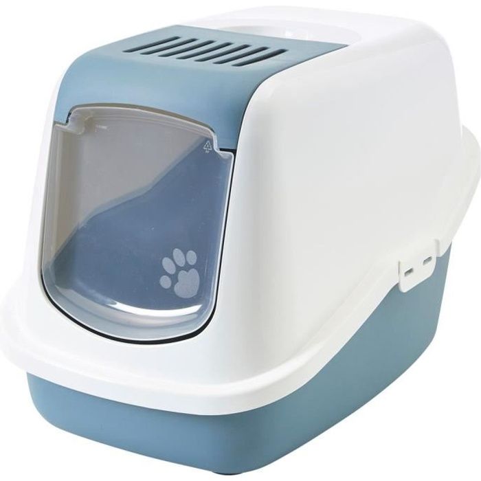 VADIGRAN Maison de toilette Nestor Earth - 56x39x38,5 cm - Bleu - Pour chat