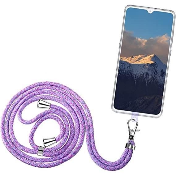Tour de cou et cordon telephone universel violet
