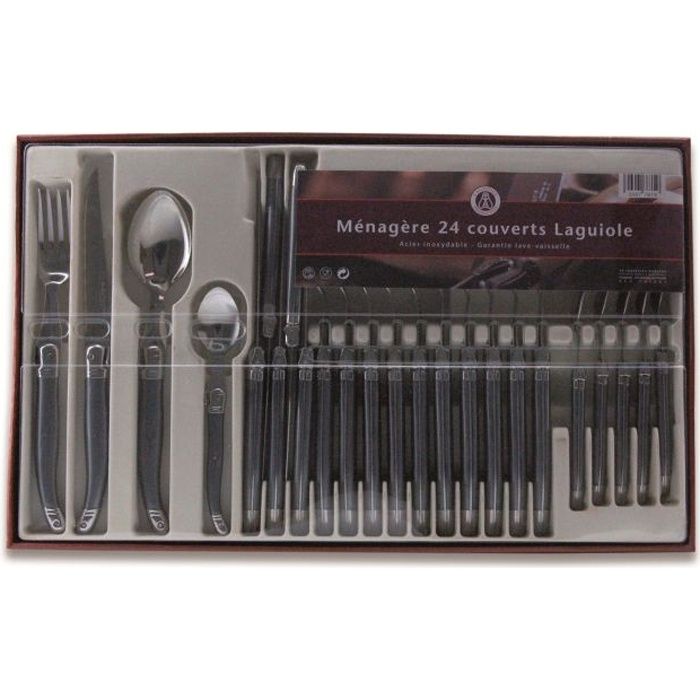 LAGUIOLE PRODUCTION Ménagère 24p Nacré Anthracite