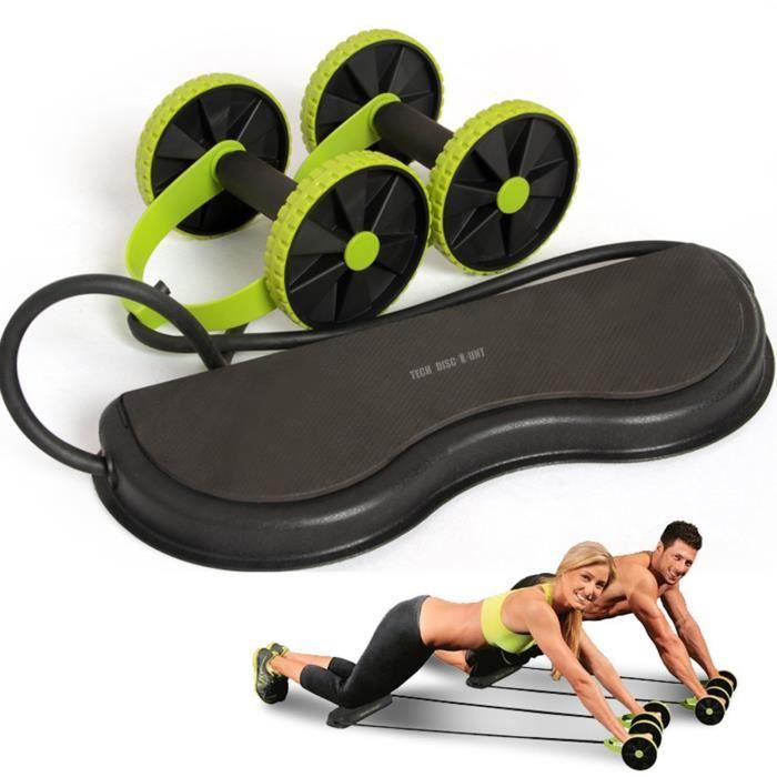 TD® Roue abdominale multifonctionnelle Dispositif de rallye à double roue Corde de traction à rouleau de muscle abdominal rebond