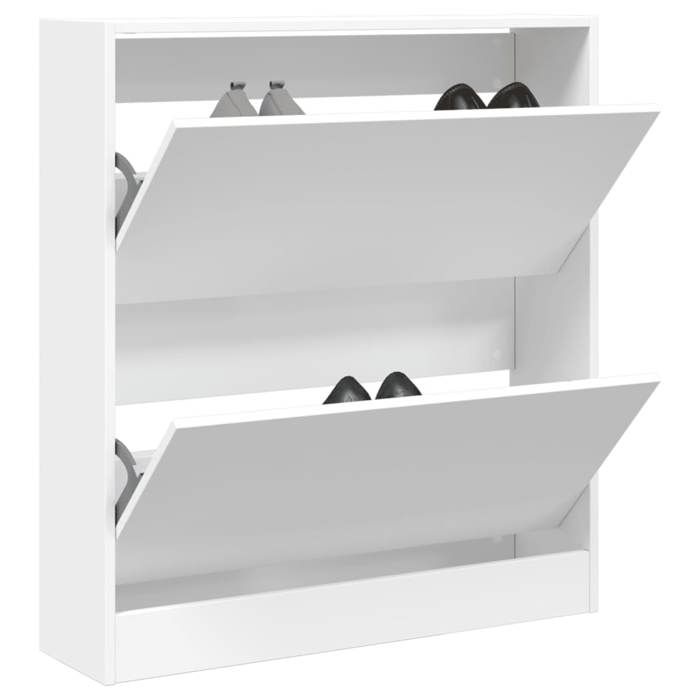 vidaXL Armoire à chaussures blanc 80x21x875 cm bois dingénierie 839917