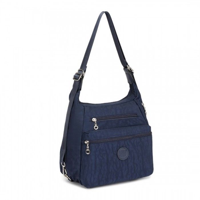 Sac à dos à bandoulière - KONO - 3 en 1 - Imperméable - Antivol - Bleu 31x13x24 cm Sac à dos à bandoulière - KONO - 3 en 1 - Imperméable - Antivol - Bleu 31x13x24 cm