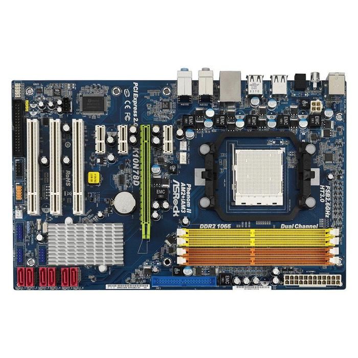 Carte mère ASRock K10N78D nVIDIA nForce 720D(MCP78) Socket AM2/AM2+/AM3 4xDDR2 16GB ATX - Asrock