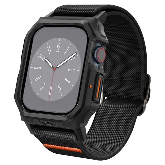 Étui pour Apple Watch 42 mm - SPIGEN - Lite Fit Pro - Bracelet intégré - Noir mat - Clip réglable