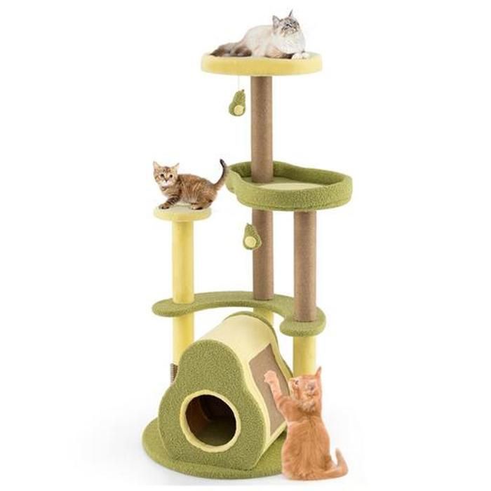 Meilleurs prix pour Arbre à Chat Multi-Niveaux 125 CM COSTWAY, Thème d’Avocat, Condo Privé, Brosse d'Auto-toilettage, Pompons Amusants, Plateformes
