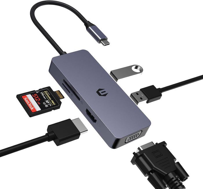 Adaptateur HDMI 4K LINQ Connects Avec PD USB-A - Pour Ordinateurs Et Smartphones