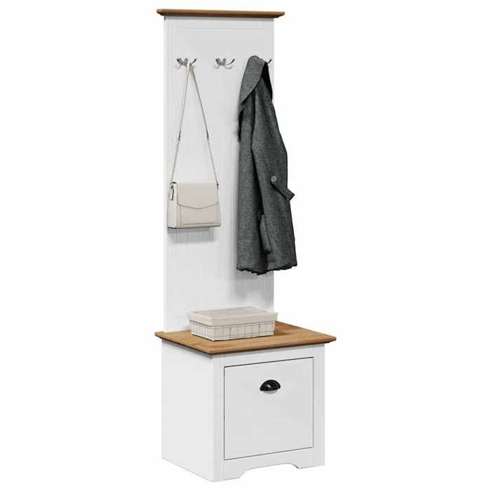 vidaXL Armoire de couloir avec crochets BODO blanc marron 50x40x157 cm meuble de couloir meuble de vestiaire meuble de 4016873