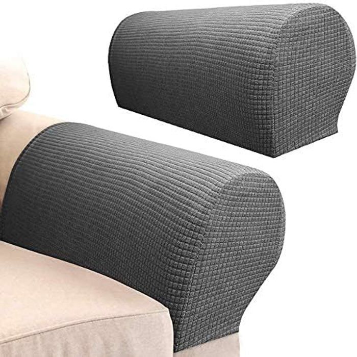 Lot De 2 Housses D'accoudoir De Canapé Extensibles En élasthanne, Antidérapantes, élastiques Et Lavables, Protection De Meubles Pour Fauteuils Inclinables, Noir