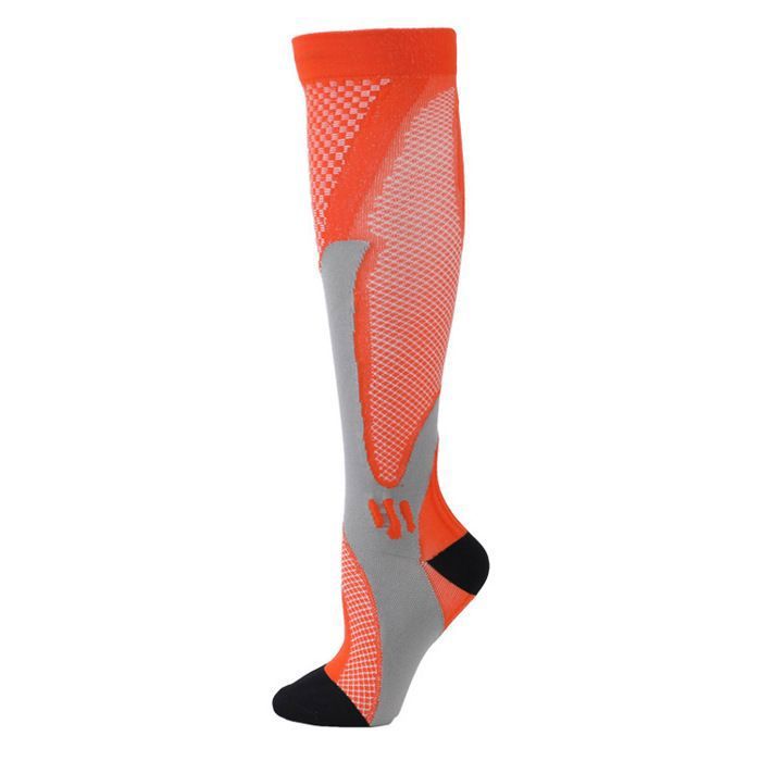 3 Paires Chaussettes de Compression Homme Femme Chaussettes de Sport pour Marathon Cyclisme Varices Orange