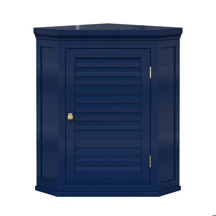 Teamson Home Armoire murale dangle Glancy Bleu marine – porte persiennes tablette intérieure Teamson Home Armoire murale dangle Glancy Bleu marine – porte persiennes tablette intérieure