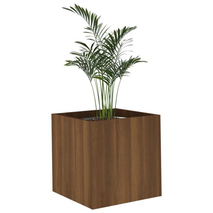 Meilleures Jardinière - SHOP - Pot de fleurs-Bac à fleurs Chêne marron 40x40x40 cm Bois dingénierie SSD7025645