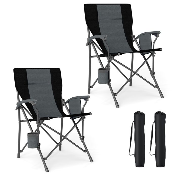 COSTWAY Lot de 2 Chaises de Jardin Exterieur Pliable en Tissu Oxford Porte-gobelet Poche Latérale Portable avec Sac de Transport COSTWAY Lot de 2 Chaises de Jardin Exterieur Pliable en Tissu Oxford Porte-gobelet Poche Latérale Portable avec Sac de Transport