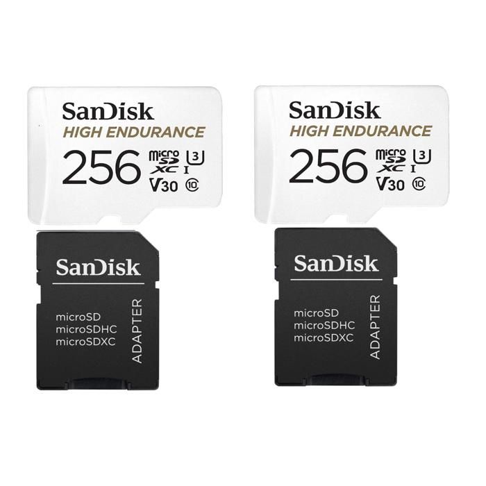 2PCS Carte mémoire micro sdxc Sandisk High Endurance Video Class V30 / UHS I U3 / Class10 lecture 100MB/ écriture 40MB/ - vue 2