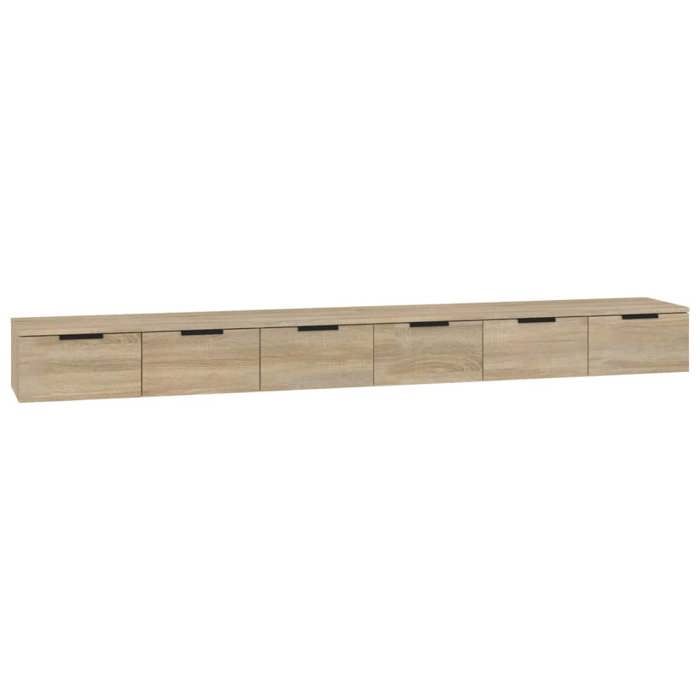 436833& Armoires murales - Flottantes - 2 pcs Chêne sonoma 102x30x20 cm