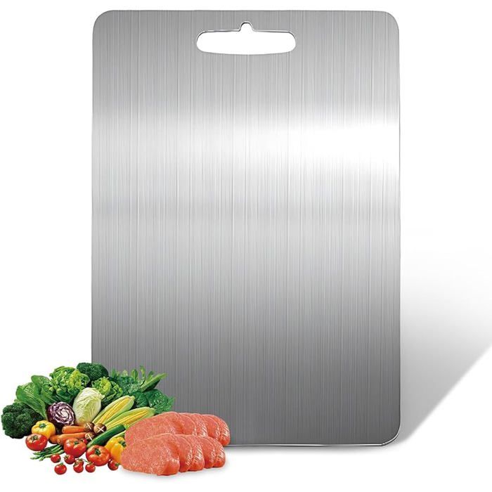 Planche à Découper Inox Ajuanbazha - Double Face Antibactérienne, 28x39cm