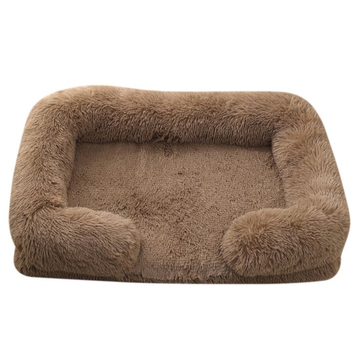 Meilleurs prix pour Lit carré en peluche pour animaux de compagniecoussin épaissimaison pour chiens et chatscanapé pour chiens 80X55CMKhaki