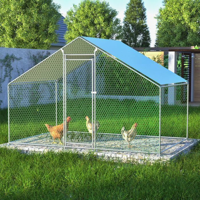 Thanaddo – Poulailler enclos 6 m² 3×2 m acier galvanisé grillage renforcé porte large montage facile extérieur.
