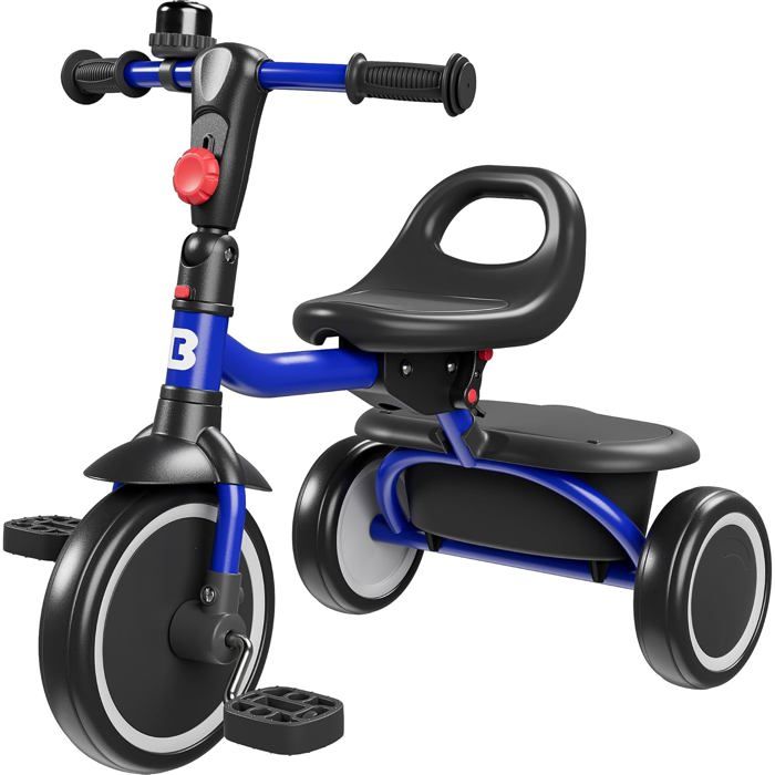 besrey 5 en 1 Tricycle Vélo Enfant,Tricycle bébé évolutif 1-4 Ans,Vélo Draisienne,Vélo sans Pédale,Noir