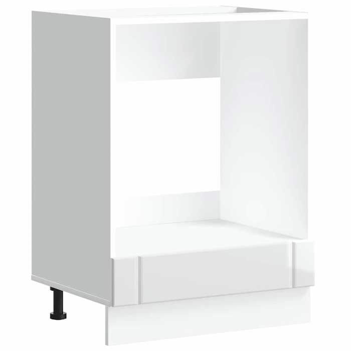 ROUMEI®Cabinet sur pied de cuisine/salon - Armoire de four Lucca blanc brillant bois ingénierie - 2 ans Garantie EU2317