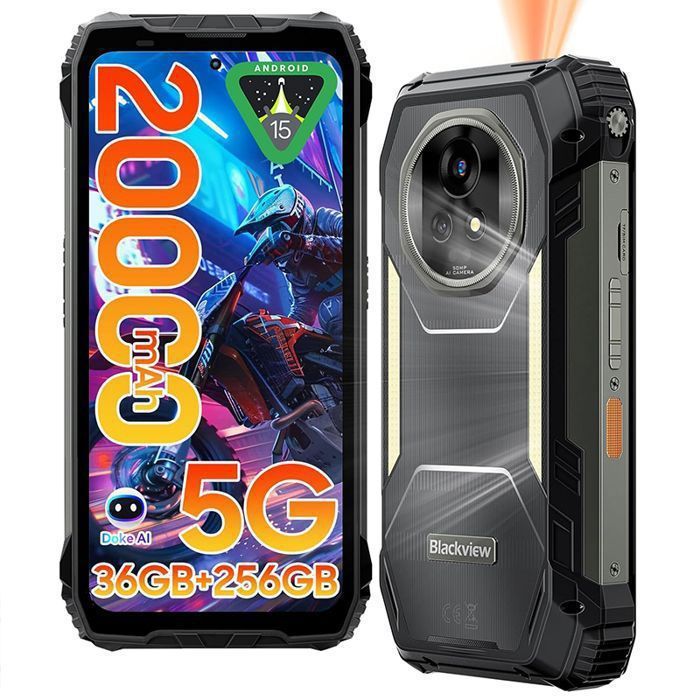 Blackview XPLORE 2 Projector 5G Téléphone Portable Incassable