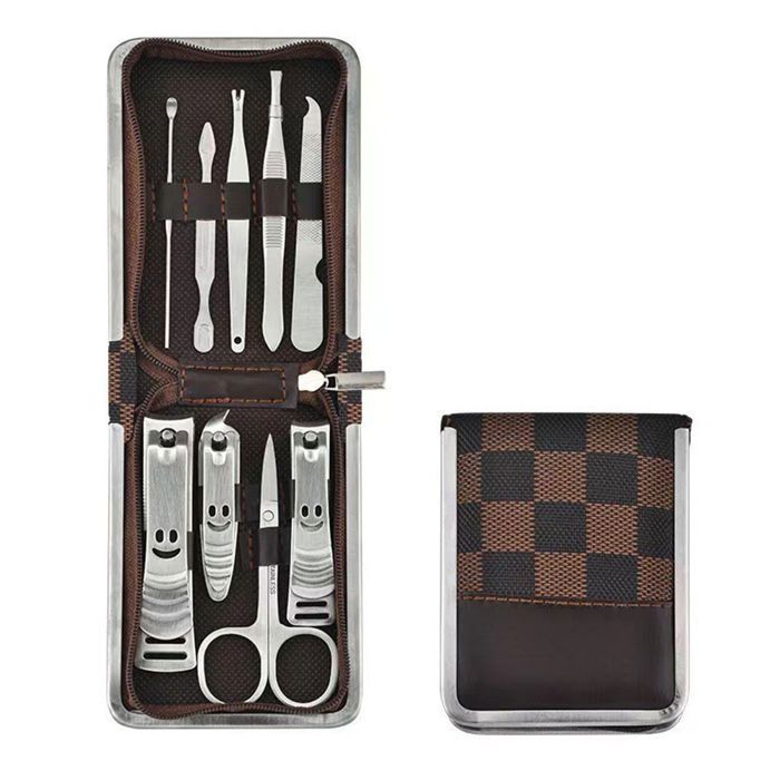 ROMANTICIST Ensemble de Gril en Acier Inoxydable très épais pour Hommes, Kit d'accessoires de Grillage 26 pièces, Ensemble d'outils de Barbecue avec Tire -Bouchon dans Un boîtier en Aluminium Marron