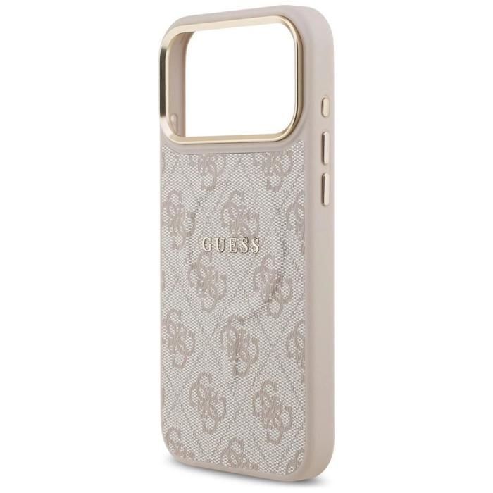 Guess PU Leather 4G Gold Frame Case with MagSafe for iPhone 17 Pro Max 6.9 GUHMP17XP4MSEGCW
