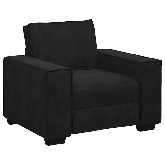 CHIC Chaise-Canapé - Fauteuil avec accoudoirs noir 60 cm velours - 99x78x84 cm 261774 S11