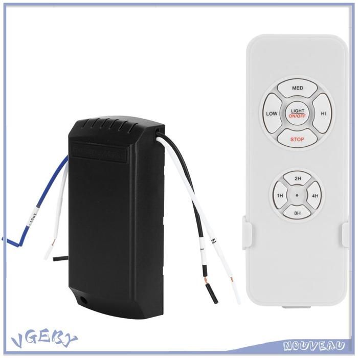 Kit de télécommande de ventilateur de plafond sans fil pour lumières de ventilateur à 3 vitesses avec récepteur RF433 - Duokon