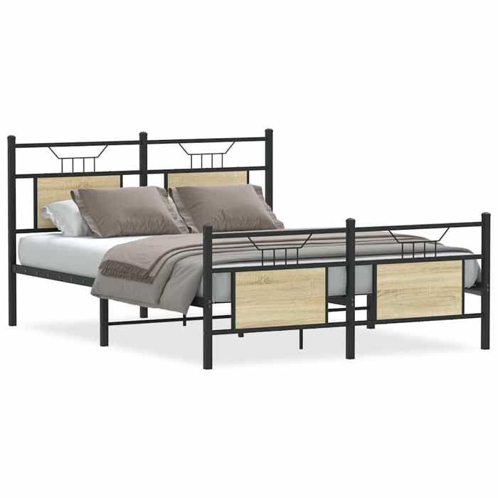Printemps/été 2025 Structure de lit - SOLOMON - pour Adulte/enfant sans matelas chêne sonoma 140x190 cm LV9070