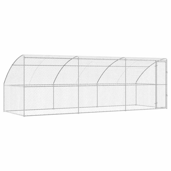 Chenil en acier galvanisé - vidaXL - Argent métallique - 600x200x200 cm - Système de loquet verrouillable