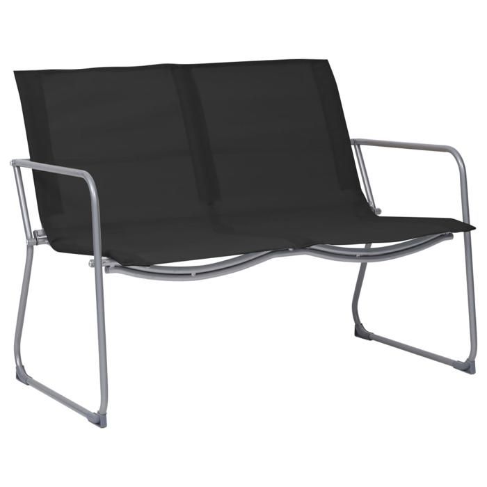 Salon de jardin (4 pcs) CLARENCE® Table de Balcon et chaises de jardin Tissu et acier Noir 52x53x80cm C9773227