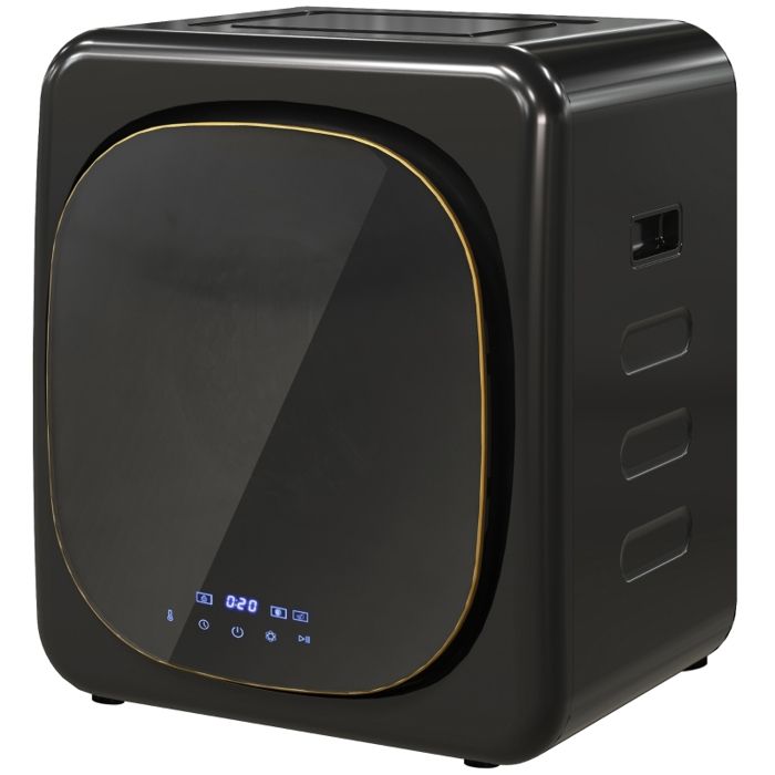 Mini sèche-linge à 6 programmes écran tactile LED capacité 4 kg jusquà 60 °C 800 W pose libre ou fixation murale évacuation