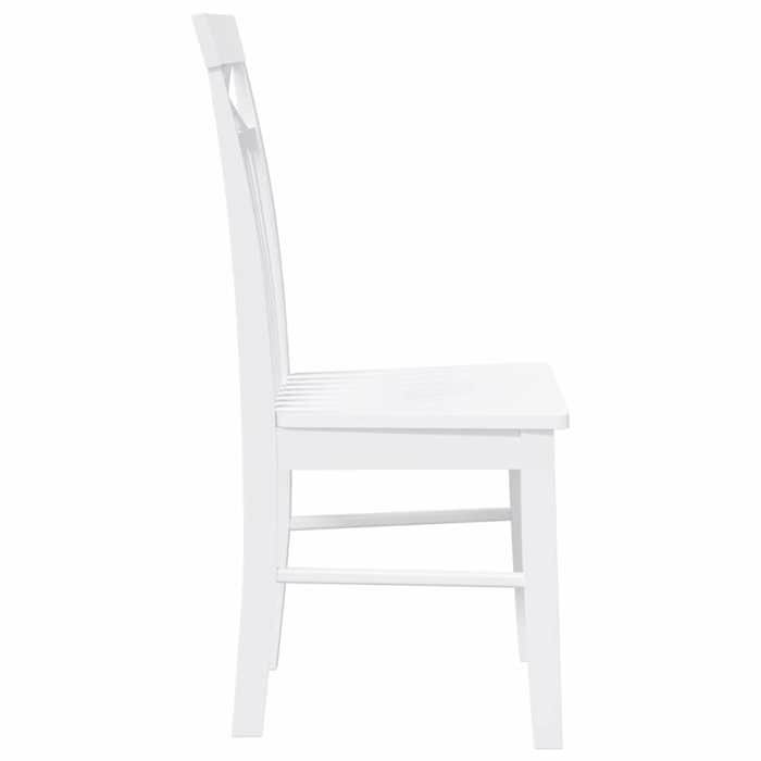 NEUF Chaises à manger -（lot de 2）Chaises cuisine - pour Salle à Manger - blanc bois massif caoutchouc - L425 x l535 x H94cm FR00_7