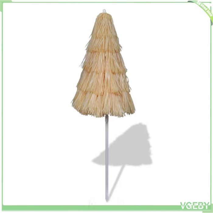 Parasol de plage inclinable - FAFEICY - Style Hawaï - Diam. 160 cm - Arc 180 cm - Cadre acier