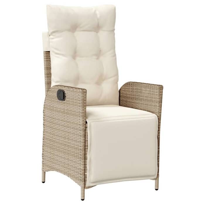 Set salon dExtérieur arrière-cour - Table et 2 Chaises Beige - Ensemble à manger de jardin et coussins 3 pcs - Beige poly ro 16126